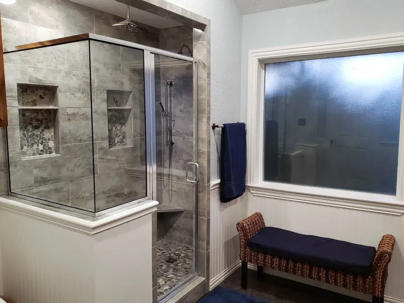 Finished view of the Greenville bathroom remodeling project