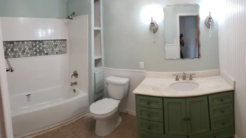 Finished view of the Greenville bathroom remodeling project