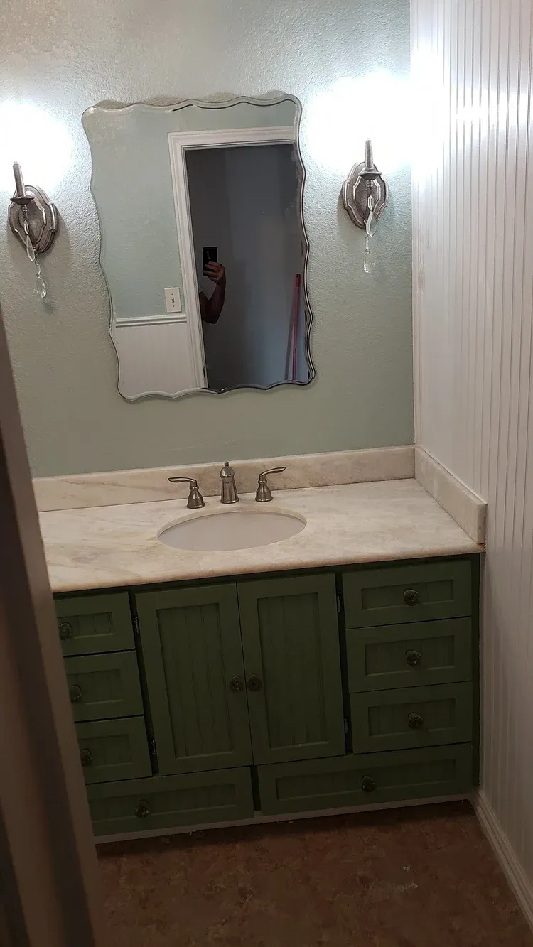 Greenville Bathroom custom oak double vanity