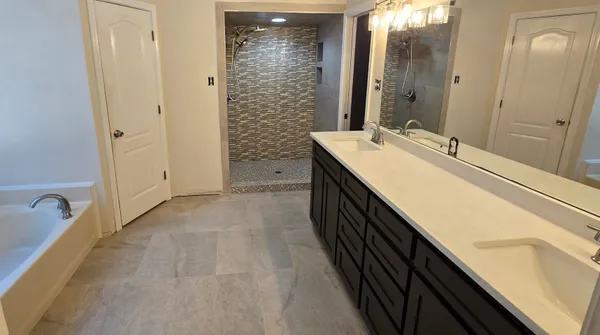 Old Mill Road Master Bath view 1