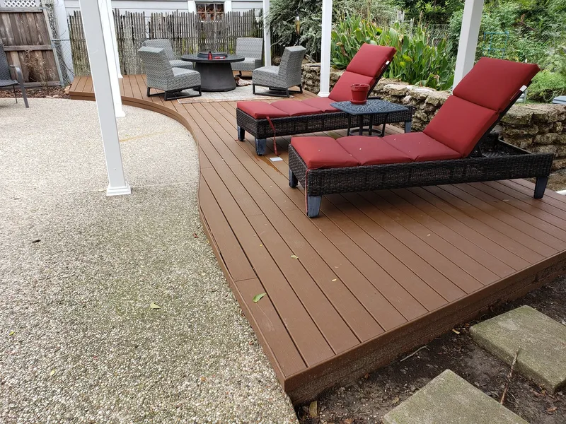 Finished view of the Greenville deck and patio project