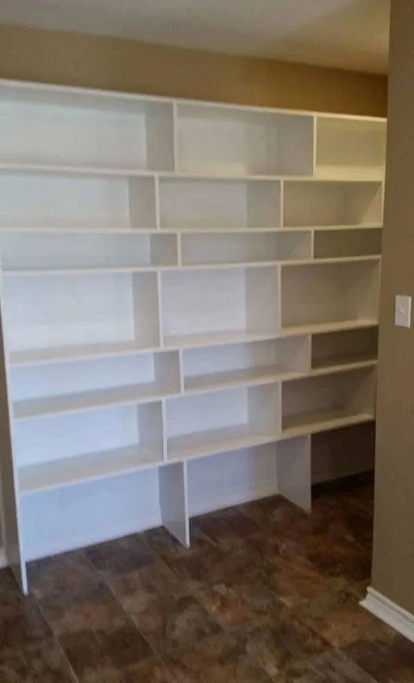 Custom built-in living room display shelving