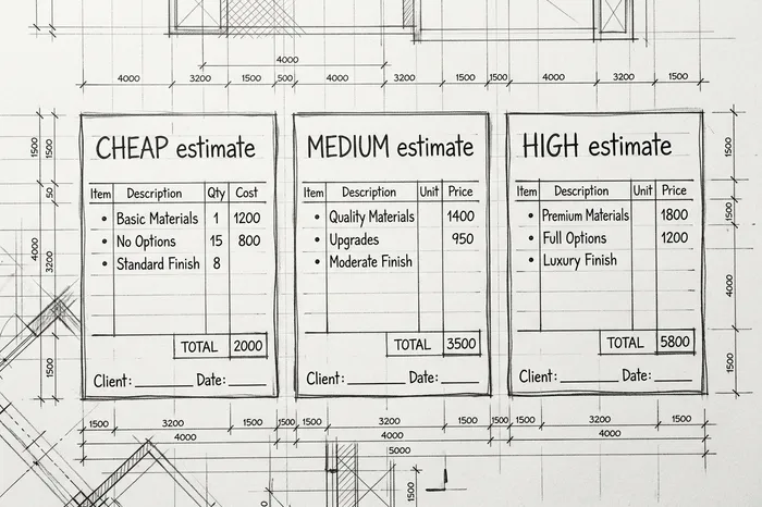 Three-tier budget options sketch